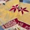 Handemade duptta with aplic work  red anf gold theme