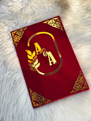 A4 size booklet in mehroon & gold theme standard size