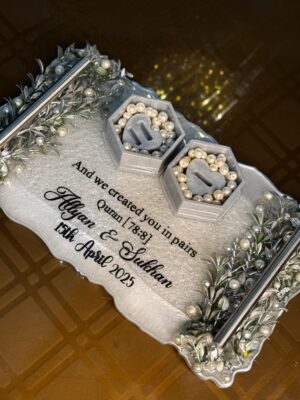 14 by 8 inches Resin Engagement tray with Gray theme