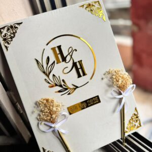Booklet & pens Pair In white & golden theme A3 size