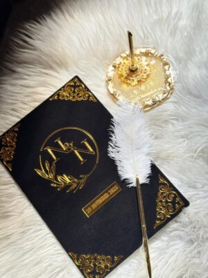 A4 Size Booklet In BLack & Golden theme with Pen & Pen Holder