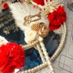 Gold And Offwhite Nikkah Pen With Couple Name