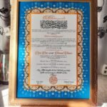Sky Blue Nikkah Nama with Gold Frame A3 vol 2