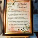 Pink Floral Bridal Contract With black frame in A3