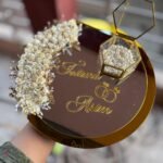 12 inches mirror tray with metal ring holder