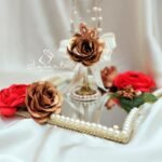 Dhoodh Pilai Glass and Tray in Red & Gold