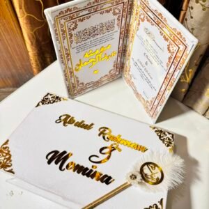 A4 size booklet with box in white & gold theme standard size
