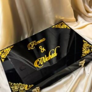 Black booklet with box, pen in A4 size black and golden theme